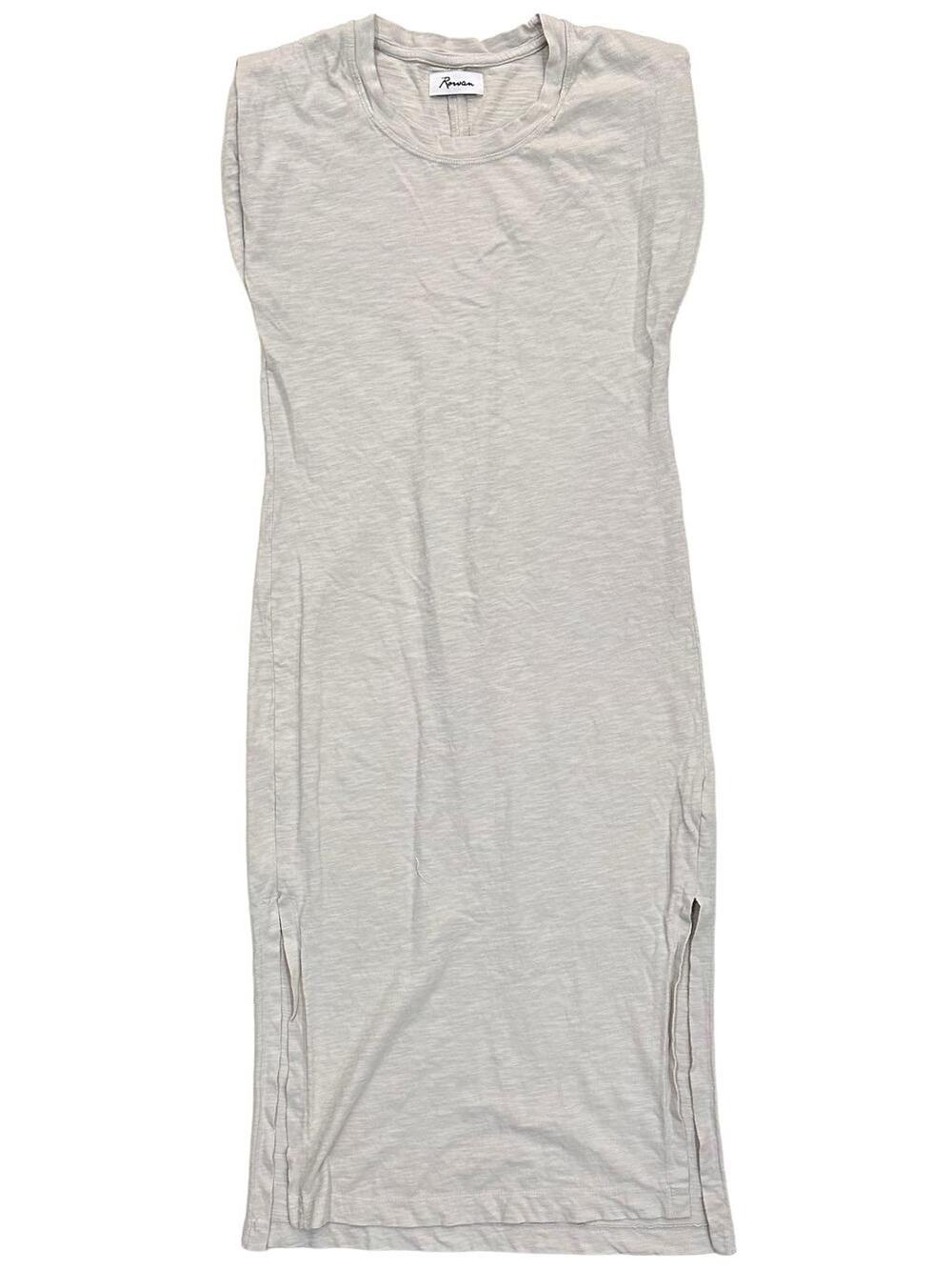 Rowan Women's Georgia Slub Cotton Muscle Long Tank Dress in Bone